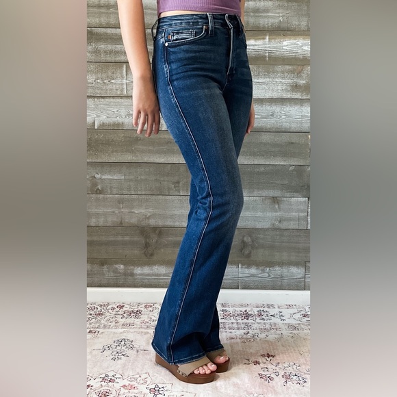 judy blue tummy control back pocket embroidered bootcut jeans long inseam 88786 - Picture 6 of 16